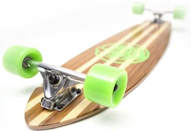 white wave pintail bamboo longboard