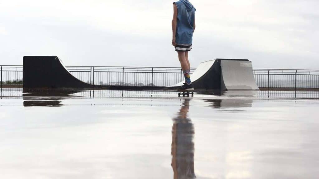 can you skateboard in the rain