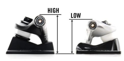 high skateboard trucks vs low skateboard trucks